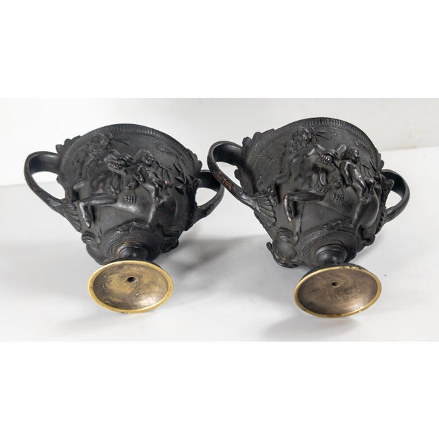 19th Century Pair of Neoclassical Grand Tour Urns With Mythological Figures For Sale - Image 17 of 18