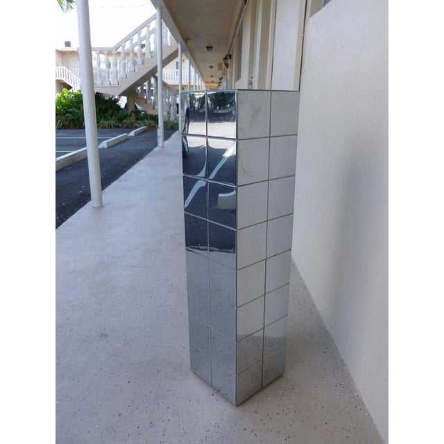 1970s 1970's Vintage Paul Evans Cityscape Style Chrome Patch Pedestal For Sale - Image 5 of 11