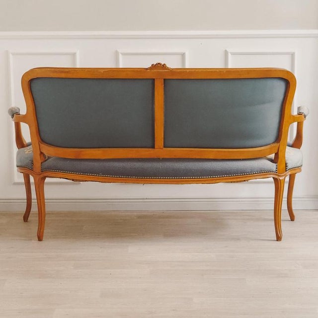 Louis XV Style Bench with Tapestry Upholstery, 1920 For Sale - Image 3 of 13