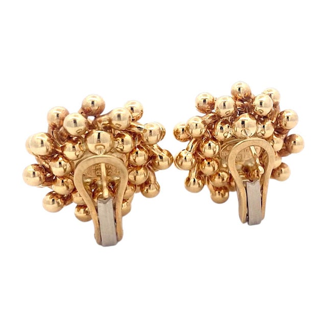 1990s Vintage Chiampesan 18k Yellow Gold Beaded Earrings - Set of 2 For Sale In Las Vegas - Image 6 of 9
