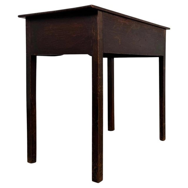 Brown Antique English Oak Writing Table, 1700s For Sale - Image 8 of 12