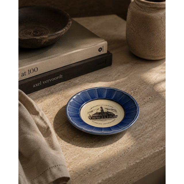 Small commemorative faience plate produced by royal copenhagen for the danish navy (søværnet) in 1972. the plate features...