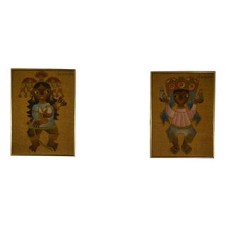 Unknown, 1970s, Canvas, Set of 2 For Sale