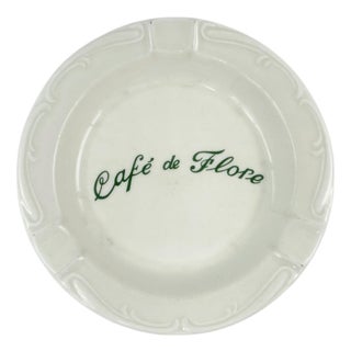 Vintage Cafe De Flore Paris France Porcelain Ashtray Dish For Sale