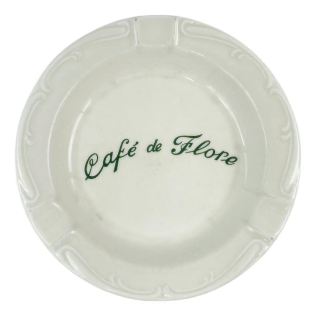 Vintage Cafe De Flore Paris France Porcelain Ashtray Dish For Sale