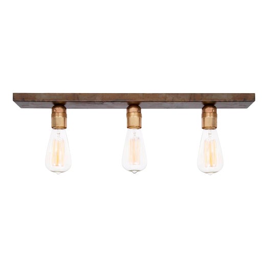 Raw Brass and Oxidized Iron 3406-6 Raad Ceiling Lamp from Konsthantverk For Sale