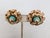 Metal Vintage 1950s Signed Napier Goldtone Faux-Turquoise Clip Earrings-2 Pieces For Sale - Image 7 of 7
