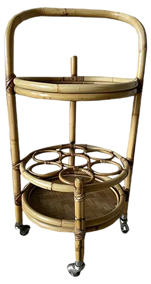 Rattan Serving Trolley, 1960s