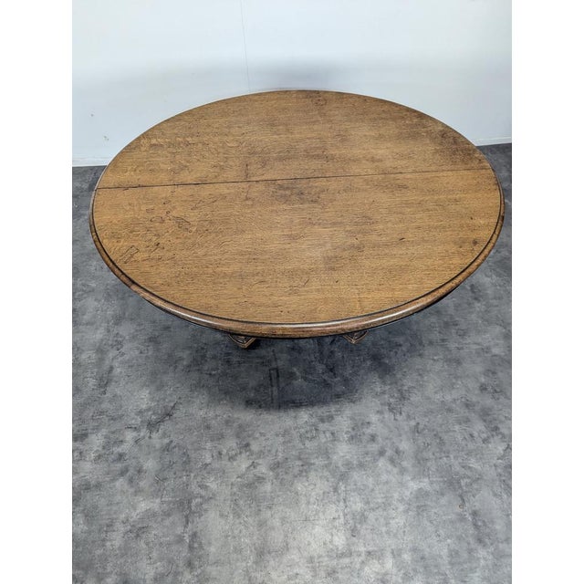 Oak Castle Side Table with Extensions For Sale - Image 3 of 7