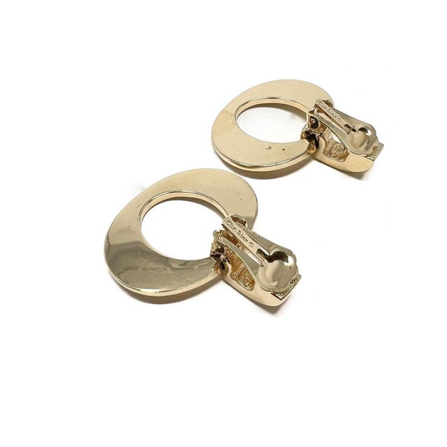 Vintage Gold Plated O Earrings from Christian Dior, 1980s, Set of 2 For Sale - Image 6 of 9