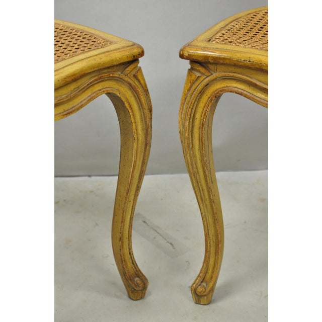 Vintage French Provincial Louis XV Style Cane Dining Side Chairs - Set of 6 For Sale - Image 12 of 18