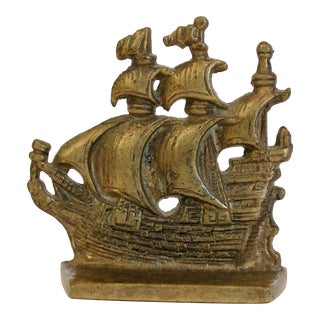 Brass Ship Door Stop or Bookend For Sale