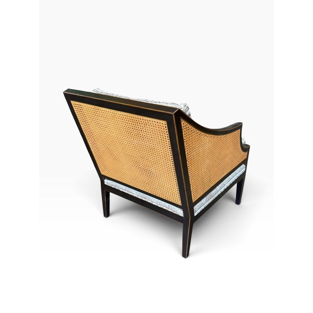 Dessin Fournir Chinoiserie Decorated Double Cane Directoire Club Chair For Sale In Los Angeles - Image 6 of 6