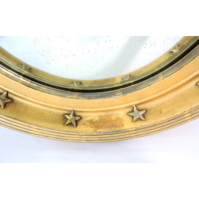 1906 Antique Federal Convex 'Eagle & Snake' Round Gilt Wall Mirror With