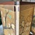 Wood Byobu Japanese 24" Folding Pair Silk Screens Wood Frame Brass Details Signed For Sale - Image 7 of 18