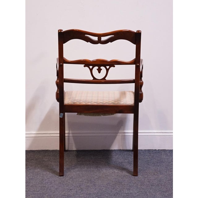 Vintage Antique Solid Mahogany Traditional Duncan Phyfe Style Dining Arm Chair For Sale In Kansas City - Image 6 of 10