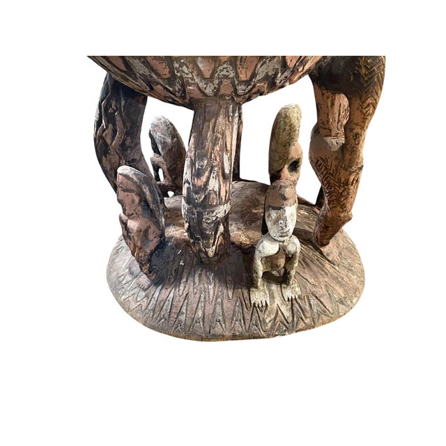 Museum Quality Vintage Orator's Stool (Teket) Litmus People Papua New Guine 55" H For Sale - Image 10 of 12