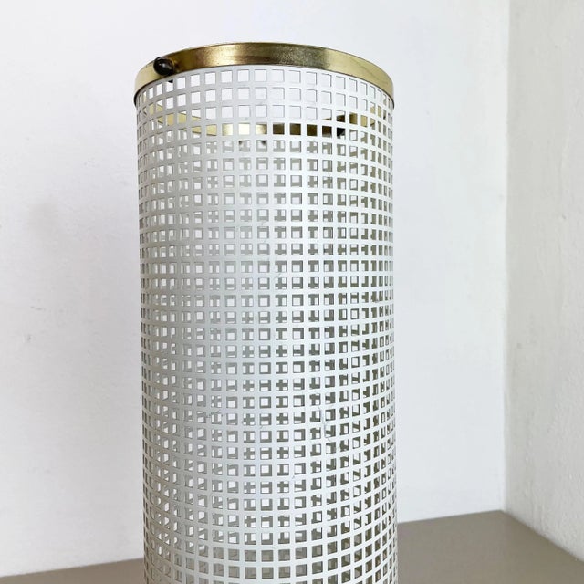 Mid-Century Hollywood Regency Brass Umbrella Stand in the style of Mathieu Matégot, France, 1950s For Sale - Image 13 of 17