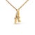 Contemporary 10K Yellow Gold Diamond Accent "A" Initial Script Style Pendant Necklace For Sale - Image 3 of 5
