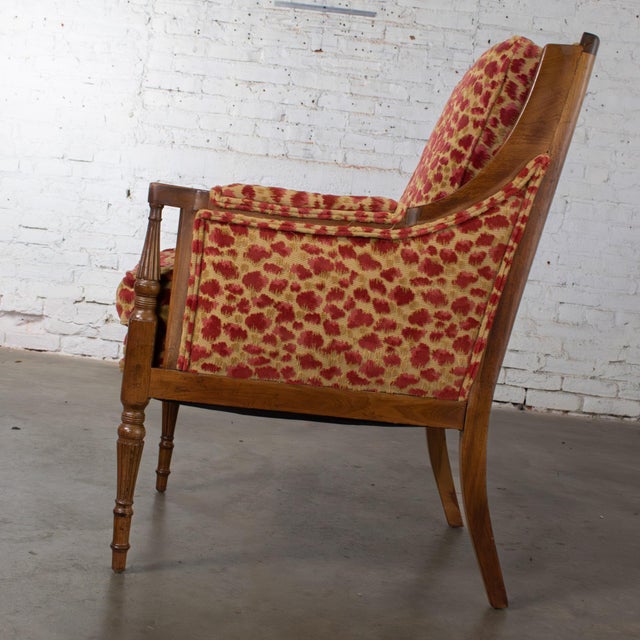 Brunschwig & Fils Late 19th to Early 20th Century French Louis XVI Bergere Chair Directoire Style Brunschwig & Fils Fabric For Sale - Image 4 of 18