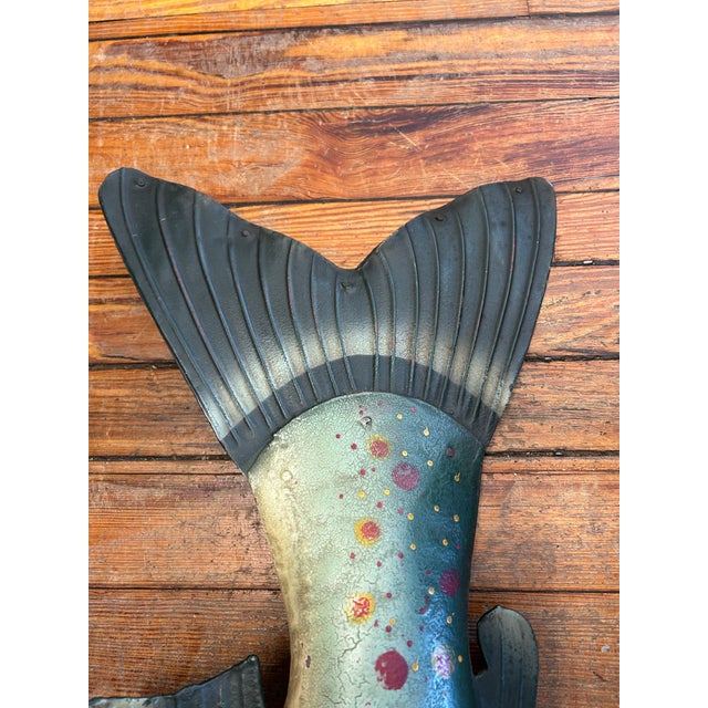 Large Vintage Painted Folk Art Fish Trade Sign For Sale In Philadelphia - Image 6 of 16