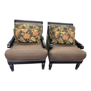Drexel Accent Side Club Chairs. Matching Set Pair For Sale