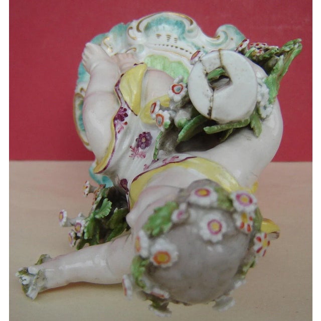 Antique 18th Century Georgian Derby Porcelain Cherub Candlesticks - a Pair For Sale - Image 10 of 12