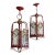 Pair of 1950s Red Metal Lanterns For Sale
