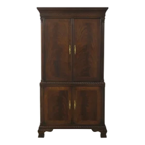 Chippendale Mahogany 4 Door Tv Entertainment Cabinet