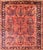 Antique Lilihan Sarouk Floral Red Rug-5' 6" X 6'3" For Sale