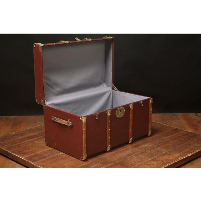 Red Arched Mail Trunk For Sale - Image 5 of 8