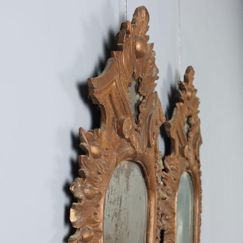 Small Rococo Style Mirrors in Painted Wood, 19th Century, Set of 2 For Sale - Image 9 of 12