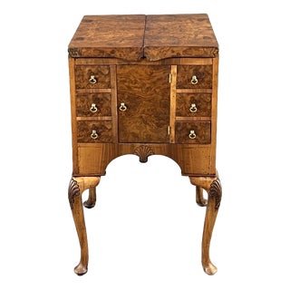 20th Century Queen Anne Desk in Walnut Burl Veneer For Sale