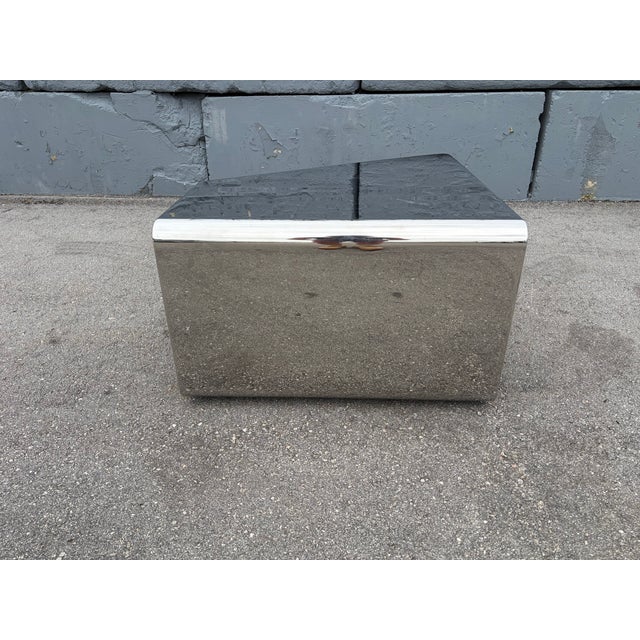 Monumental Sculptural Polished Stainless Steel Cantilever Coffee Table, Usa For Sale - Image 17 of 17