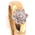 Metal 14 Karat Two-Tone Yellow and White Gold With Diamond Flower Ring 0.50 TDW, Size 6 For Sale - Image 7 of 12