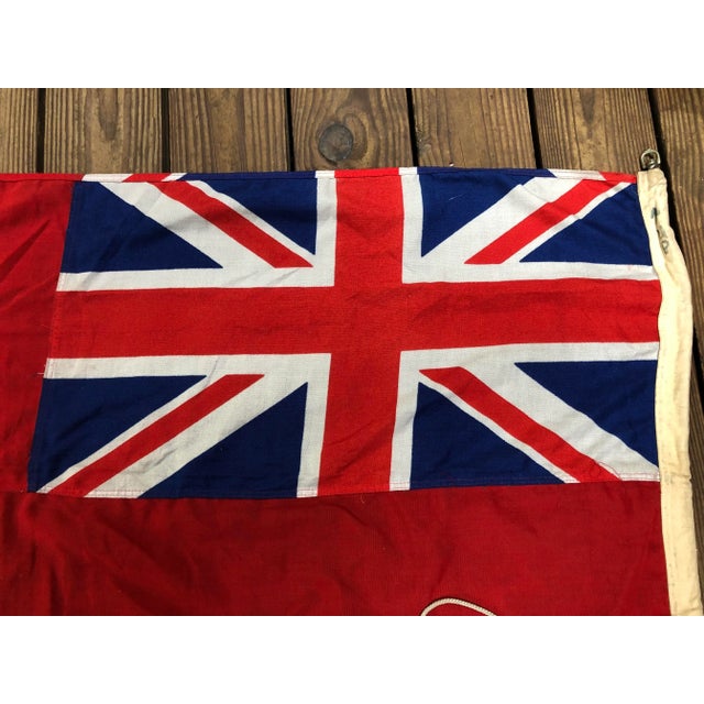 Textile Vintage Red Ensign Cotton Maritime Flag For Sale - Image 7 of 9