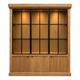 Iron Jason Display Cabinet in Oak from Flamant Interiors For Sale