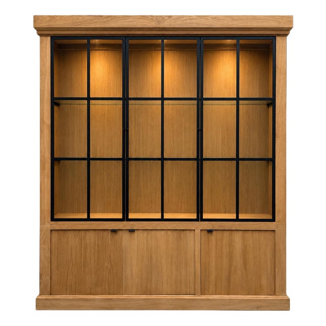 Iron Jason Display Cabinet in Oak from Flamant Interiors For Sale
