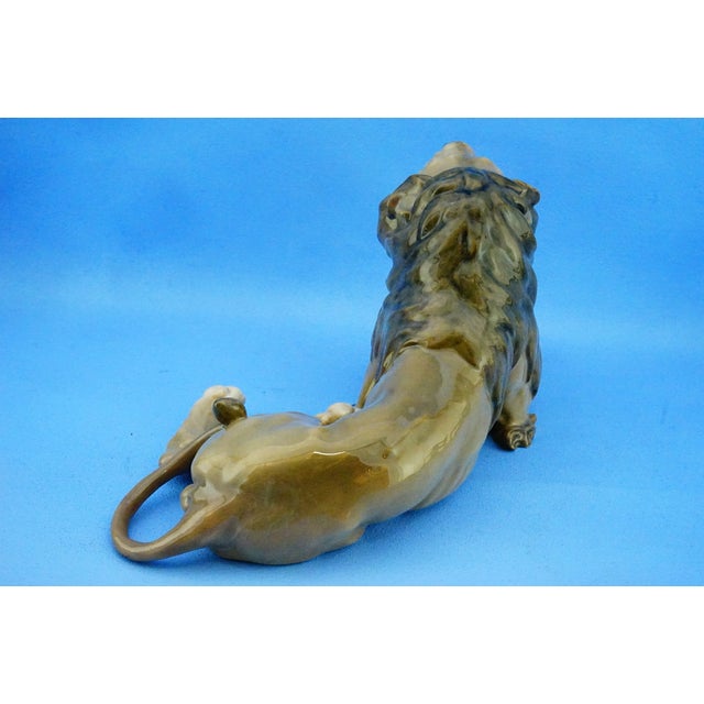 20th Century Porcelain Model 1268 Lion Sculpture by Lauritz Jensen for Royal Copenhagen, Denmark For Sale - Image 6 of 18