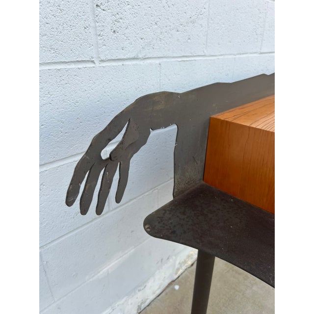 Postmodern Andrés Nagel “Entremanos” Anthropomorphic Steel Writing Desk, Postmodern Design For Sale - Image 3 of 16
