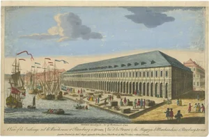 View of the Exchange and the Warehouses at Petersburg, 1790, Print