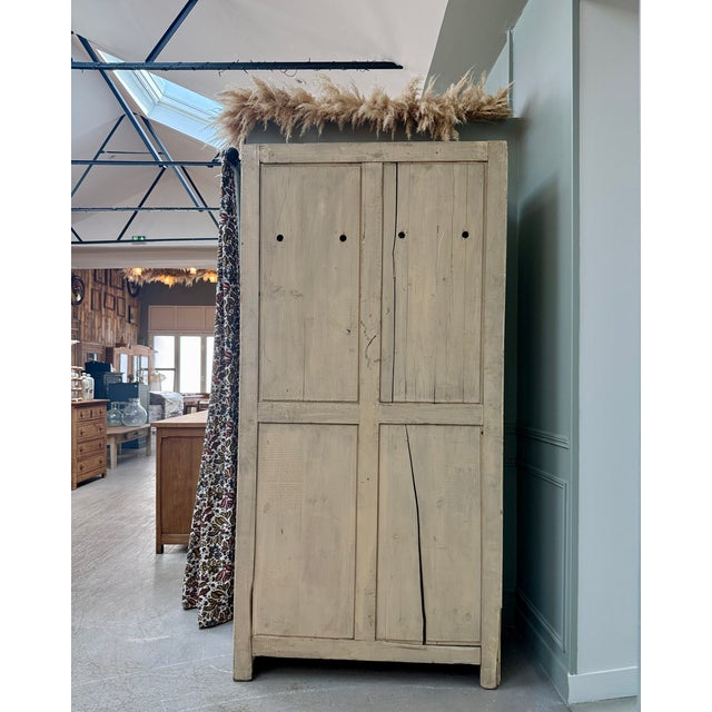 1940s Vitage Patinated Wardrobe in Wood, 1940s For Sale - Image 5 of 16