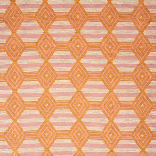 Sample - Schumacher Manta Performance Fabric in Pink & Orange For Sale