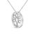 .925 Sterling Silver 1/10 Cttw Diamond Tree of Life Pendant Necklace (I-J Color, I3 Clarity) For Sale - Image 4 of 5