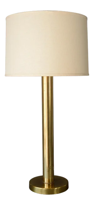 Mid Century Minimalist Cylinder Brass Table Lamp