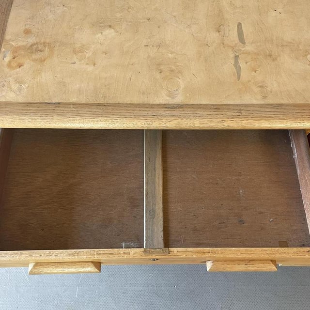 Oak Double Pedestal Desk, 1940s For Sale - Image 4 of 9