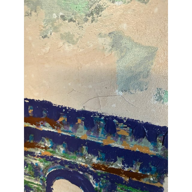 Arc De Triomphe in Paris, Created With Thick, Textured Impasto Brushstrokes. Vintage Oil Painting on Canvas. For Sale - Image 11 of 12