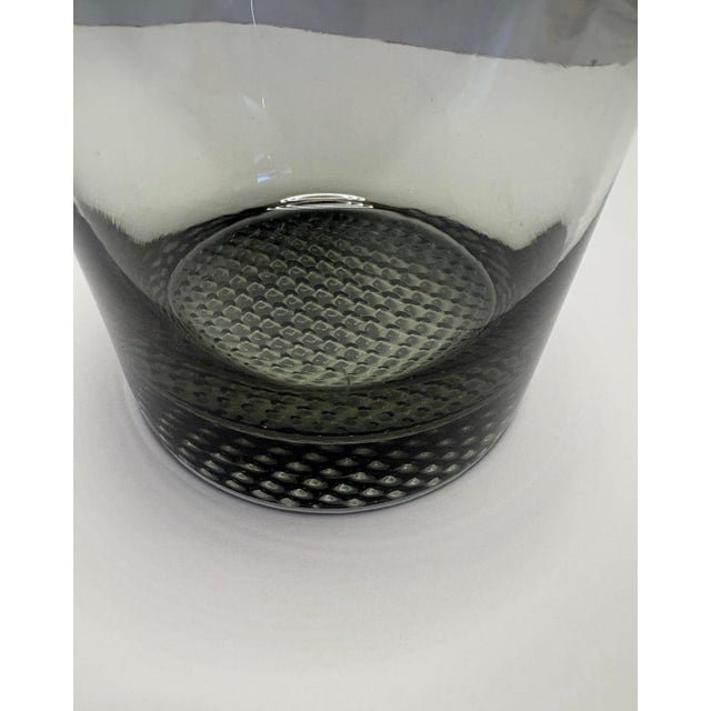 Mid 20th Century Mid 20th Century Mid-Century Scandinavian Smoked Glass Rocks Tumblers With Textured Bases - Set of 12 For Sale - Image 5 of 7