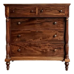 Vintage Federal Flame Mahogany Tall Chest of Drawers