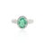 Glamorous 1.59ct Emerald Halo Diamond Engagement Ring Size 7 in 18k Gold For Sale